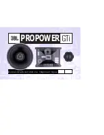 JBL PRO POWER C608GTi Owner'S Manual preview