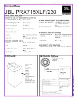JBL PRX715XLF/230 Technical Manual предпросмотр