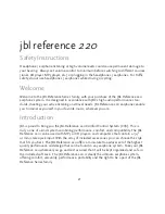 Preview for 2 page of JBL Reference 220 User Manual