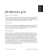 Предварительный просмотр 2 страницы JBL Reference 410 User Manual