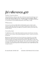 Предварительный просмотр 2 страницы JBL REFERENCE 420 User Manual