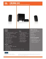 Preview for 2 page of JBL Reference 610 Features & Specifications