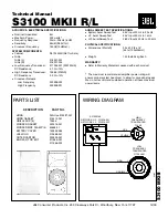 JBL S3100 MKII R/L Technical Manual preview