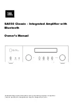 Preview for 1 page of JBL SA550 Classic Owner'S Manual