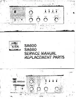 Preview for 1 page of JBL SA600 Service Manual And Replacement Parts