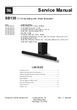 Предварительный просмотр 1 страницы JBL SB130 Service Manual