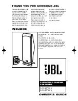 JBL SCSSAT300 Owner'S Manual preview