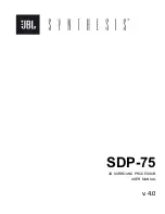 JBL SDP-75 User Manual preview