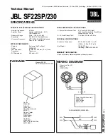 Предварительный просмотр 1 страницы JBL SF22SP/230 Technical Manual