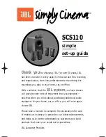 Предварительный просмотр 1 страницы JBL SIMPLY CINEMA SCS110 Setup Manual