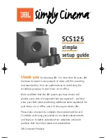 Preview for 1 page of JBL Simply Cinema SCS125 Setup Manual