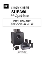 JBL simply cinema SUB350 Preliminary Service Manual preview