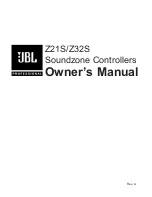 Preview for 1 page of JBL Soundzone Z21S Owner'S Manual