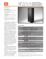 JBL SP225-9 Specifications предпросмотр