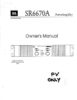 JBL SR6670A Owner'S Manual preview