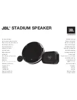 JBL STADIUM GTO930 Installation Manual предпросмотр