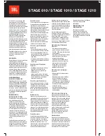 Предварительный просмотр 3 страницы JBL STAGE 1010 Owner'S Manual