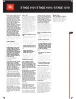 Предварительный просмотр 5 страницы JBL STAGE 1010 Owner'S Manual