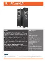 Preview for 2 page of JBL Studio 270 Specifications