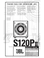 Предварительный просмотр 2 страницы JBL Studio S120PII Owner'S Manual