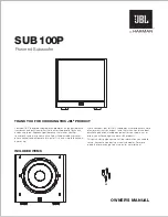 Предварительный просмотр 3 страницы JBL SUB 100P Owner'S Manual