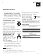 Preview for 5 page of JBL SUB140P/230 Service Manual