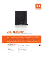Предварительный просмотр 1 страницы JBL SUB550P Technical Specifications