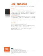 Предварительный просмотр 2 страницы JBL SUB550P Technical Specifications