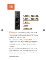 Предварительный просмотр 1 страницы JBL TLX105 Setup Manual