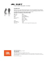 Предварительный просмотр 2 страницы JBL Two-Piece Speaker System Technical Specifications