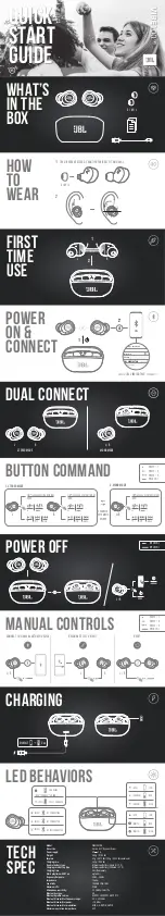 JBL VIBE100TWS Quick Start Manual предпросмотр