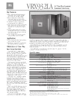 JBL VRX932LA Specification Sheet preview