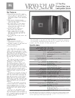 JBL VRX932LAP Brochure & Specs предпросмотр