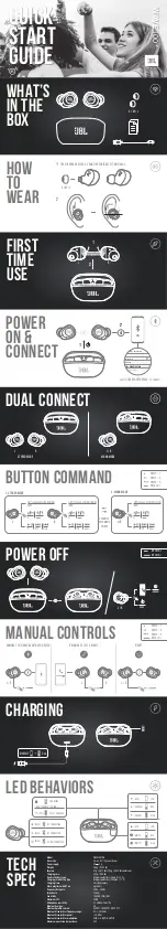 JBL Wave 100TWS Quick Start Manual предпросмотр