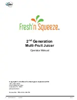 Preview for 2 page of JBT Fresh'n Squeeze 2nd Generation Multi-Fruit Juicer Operator'S Manual