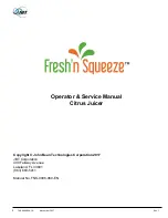 Предварительный просмотр 2 страницы JBT Fresh'n Squeeze Citrus Juicer Operators & Service Manual