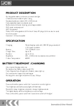 Preview for 2 page of jcb JCB-SL-TUFFDUAL Instruction And User'S Manual