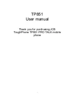 jcb ToughPhone TP851 PRO TALK User Manual preview