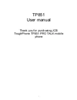 Предварительный просмотр 1 страницы jcb TP851 User Manual