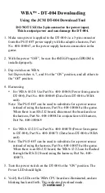 Preview for 13 page of JCM WBA Quick Reference Manual