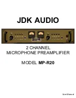 Preview for 1 page of JDK Audio MP-R20 User Manual