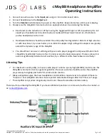 Preview for 1 page of JDS Labs cMoyBB Operating Instructions