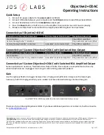 Preview for 1 page of JDS Labs OBJECTIVE2+ODAC REVB Operating Instructions