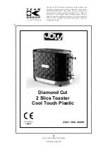 JDW Diamond Cut 2 Slice Toaster User Manual preview
