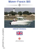 Предварительный просмотр 1 страницы Jeanneau MERRY FISHER 585 Owner'S Manual