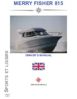 Preview for 1 page of Jeanneau MERRY FISHER 815 Owner'S Manual