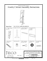 Jeco Jewelry Cabinet Assembly Instructions предпросмотр