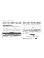 Preview for 2 page of Jeep 2009 Grand Cherokee Owner'S Manual