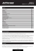 Preview for 2 page of Jefferson Professional Tools & Equipment JEFPDB0750-12S User Manual