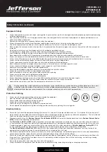 Preview for 4 page of Jefferson Professional Tools & Equipment JEFPDB0750-12S User Manual